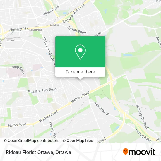 Rideau Florist Ottawa map