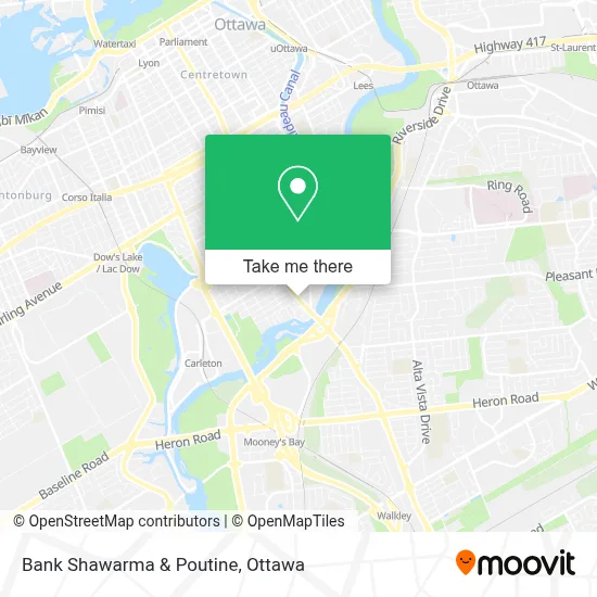 Bank Shawarma & Poutine map
