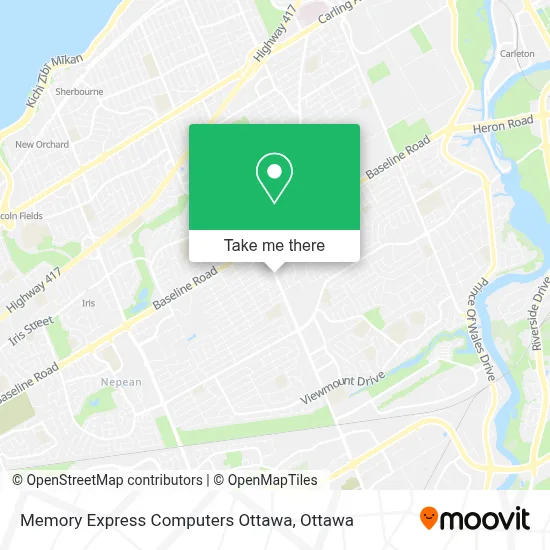 Memory Express Computers Ottawa map
