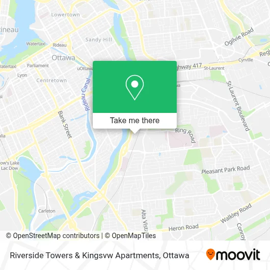 Riverside Towers & Kingsvw Apartments map