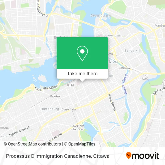 Processus D'Immigration Canadienne map