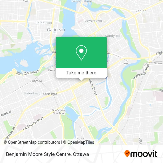 Benjamin Moore Style Centre map