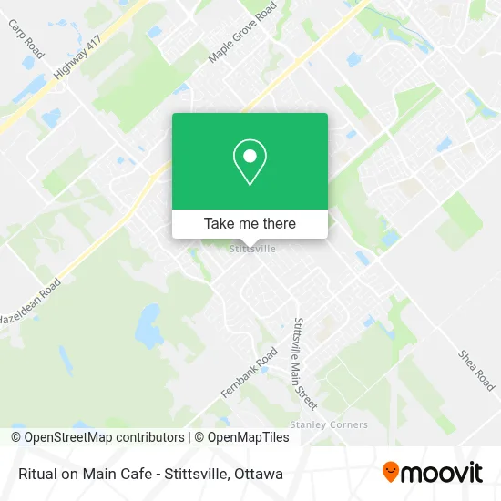 Ritual on Main Cafe - Stittsville map
