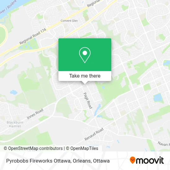Pyrobobs Fireworks Ottawa, Orleans map