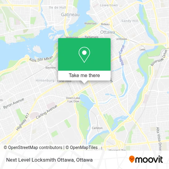 Next Level Locksmith Ottawa map