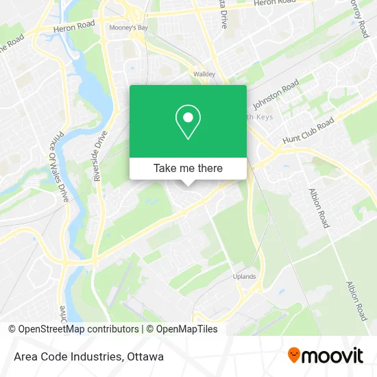 Area Code Industries map