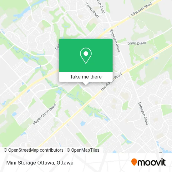 Mini Storage Ottawa map
