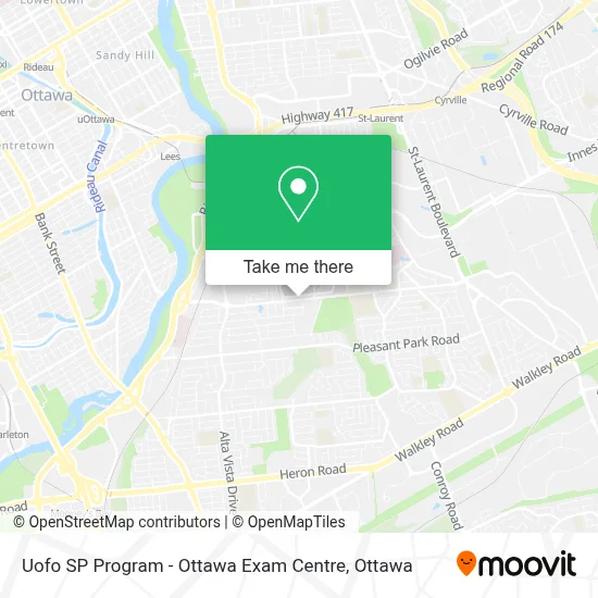 Uofo SP Program - Ottawa Exam Centre map