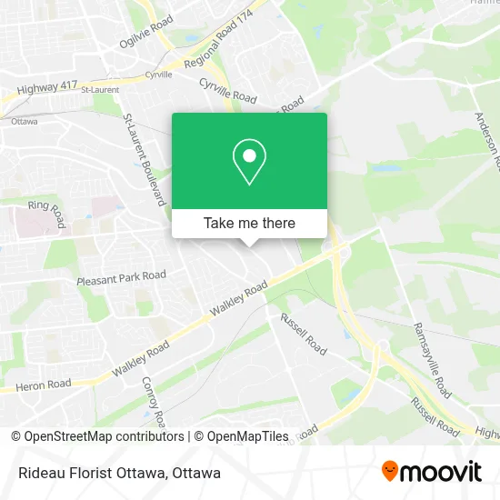 Rideau Florist Ottawa map