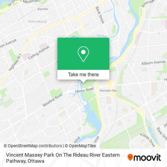 Vincent Massey Park On The Rideau River Eastern Pathway map