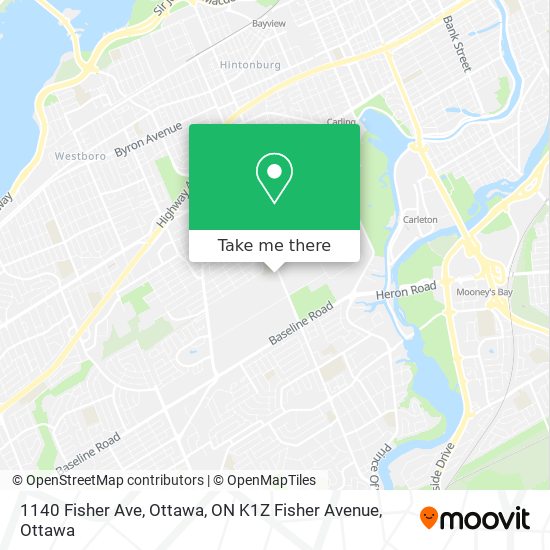 1140 Fisher Ave, Ottawa, ON K1Z Fisher Avenue map