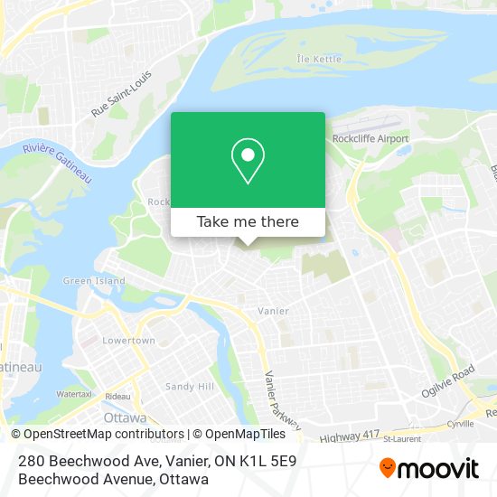 280 Beechwood Ave, Vanier, ON K1L 5E9 Beechwood Avenue map