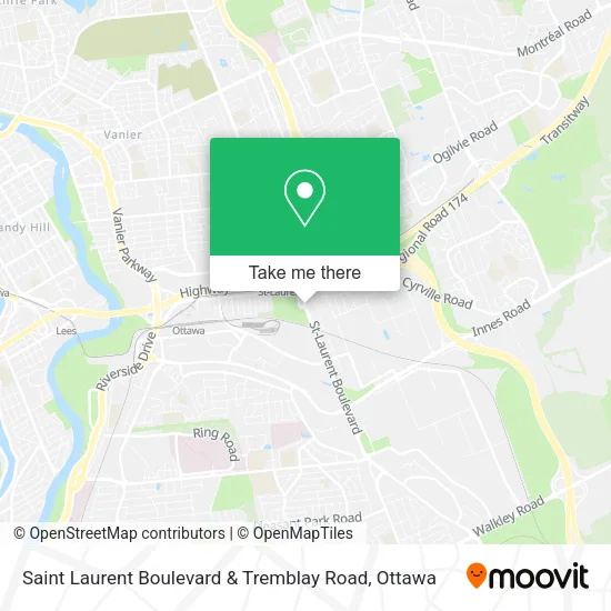 Saint Laurent Boulevard & Tremblay Road map