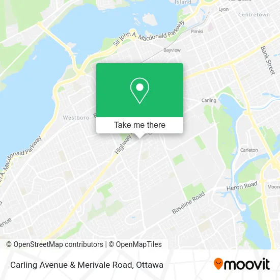 Carling Avenue & Merivale Road map