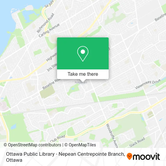 Ottawa Public Library - Nepean Centrepointe Branch map