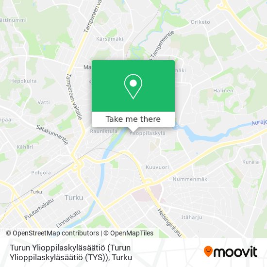 How to get to Turun Ylioppilaskyläsäätiö (Turun Ylioppilaskyläsäätiö (TYS))  in Turku by Bus?