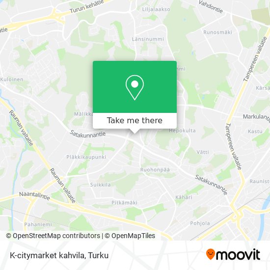 How to get to K-citymarket kahvila in Turku by Bus?