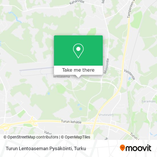 How to get to Turun Lentoaseman Pysäköinti in Turku by Bus?