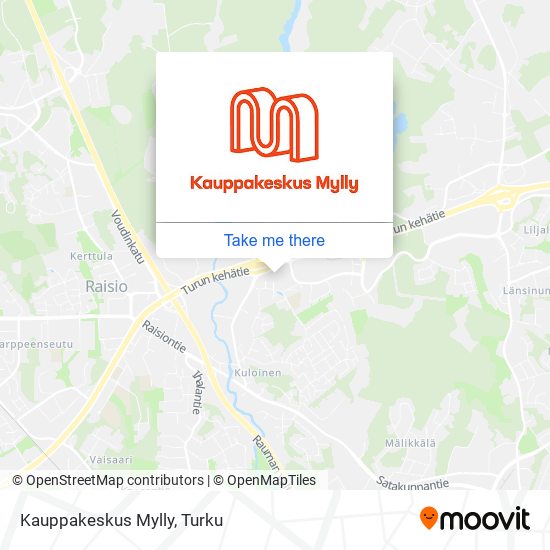 How to get to Kauppakeskus Mylly in Raisio by Bus?