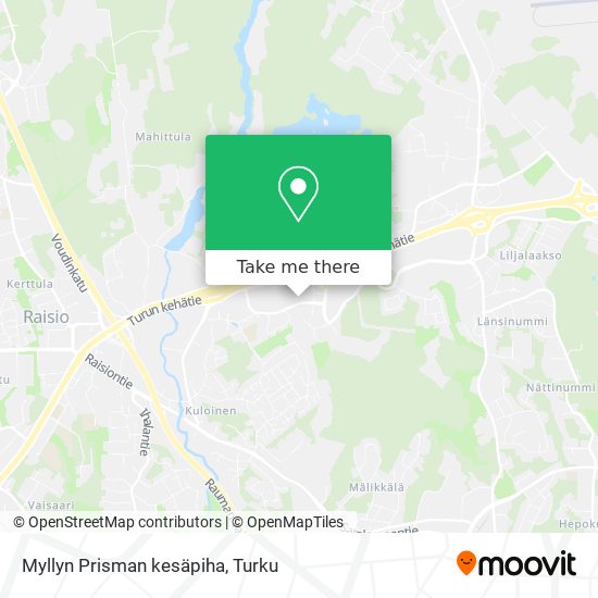 How to get to Myllyn Prisman kesäpiha in Raisio by Bus?