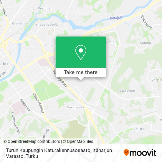 Turun Kaupungin Katurakennusosasto, Itäharjun Varasto map