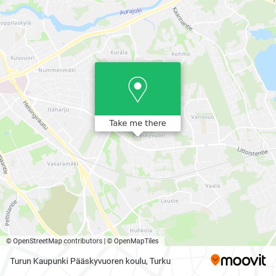 Turun Kaupunki Pääskyvuoren koulu map