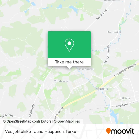 Vesijohtoliike Tauno Haapanen map