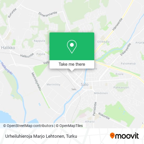 Urheiluhieroja Marjo Lehtonen map