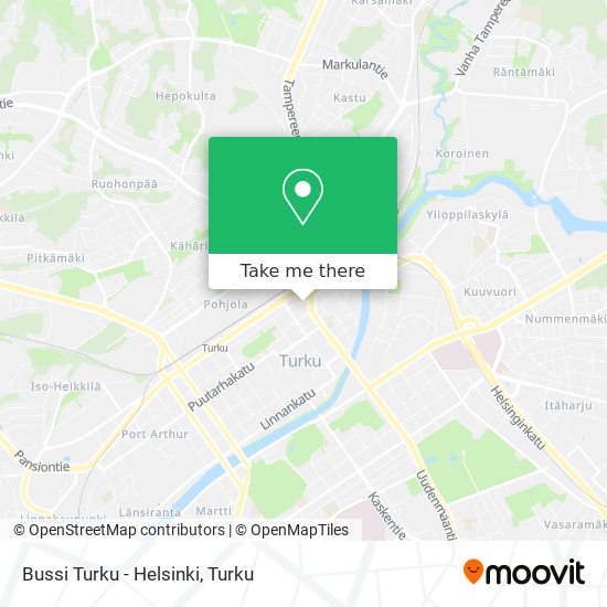 Bussi Turku - Helsinki map