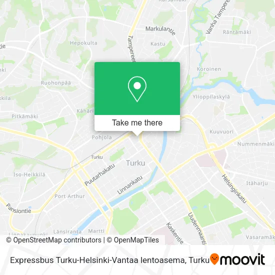 Expressbus Turku-Helsinki-Vantaa lentoasema map
