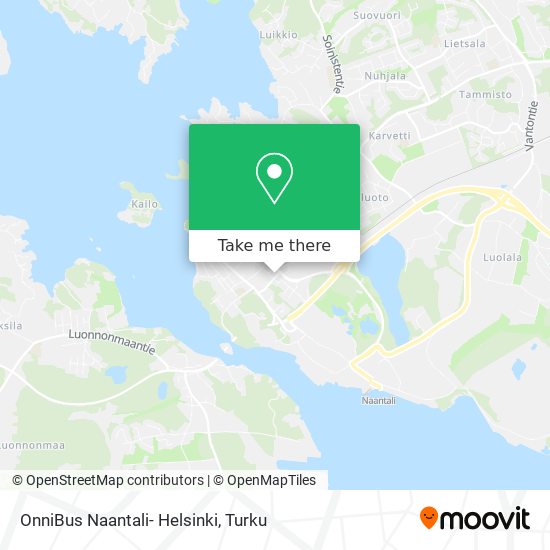 OnniBus Naantali- Helsinki map