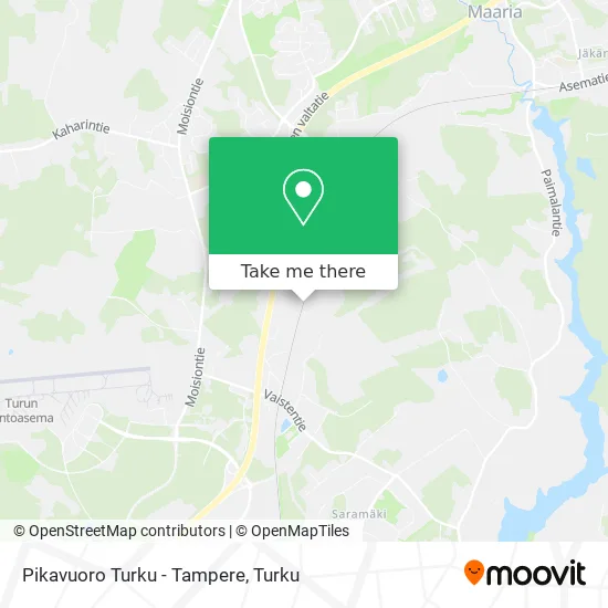 Pikavuoro Turku - Tampere map
