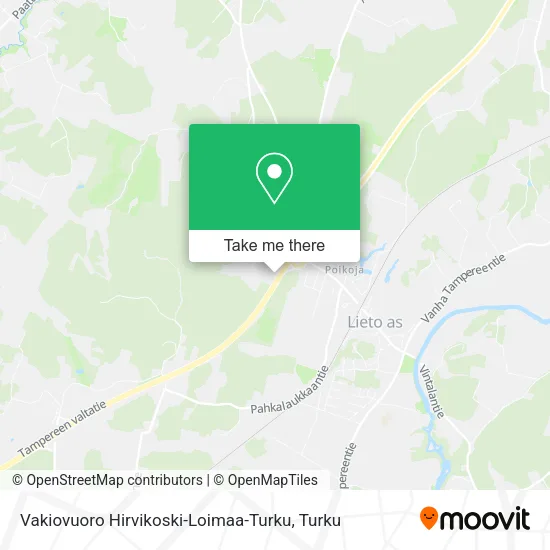 Vakiovuoro Hirvikoski-Loimaa-Turku map