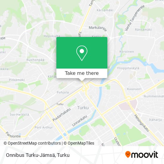 Onnibus Turku-Jämsä map