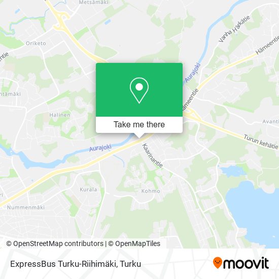 ExpressBus Turku-Riihimäki map