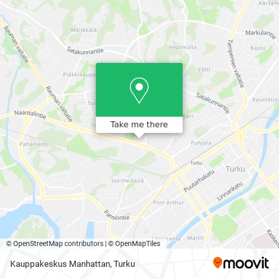 How to get to Kauppakeskus Manhattan in Turku by Bus?