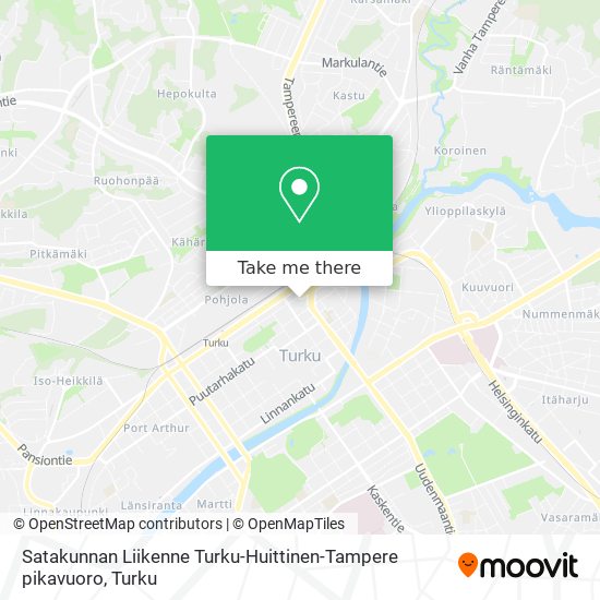 Satakunnan Liikenne Turku-Huittinen-Tampere pikavuoro map