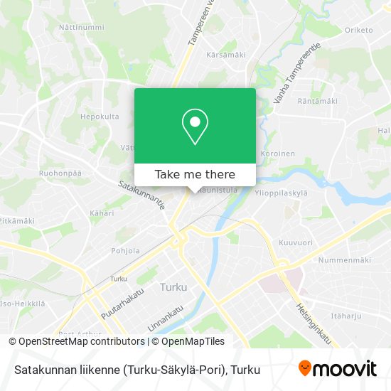 Satakunnan liikenne (Turku-Säkylä-Pori) map