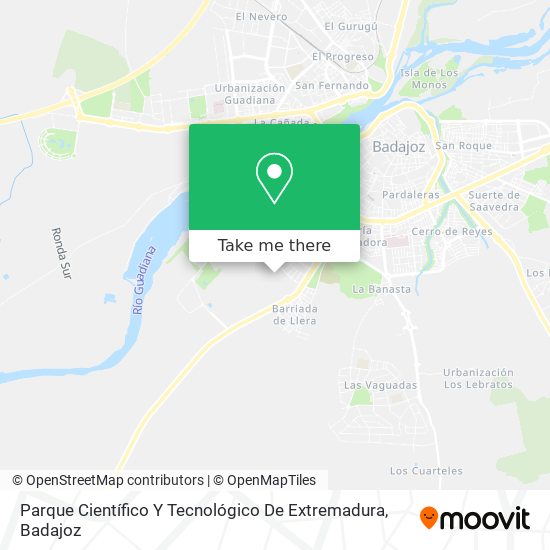 mapa Parque Científico Y Tecnológico De Extremadura