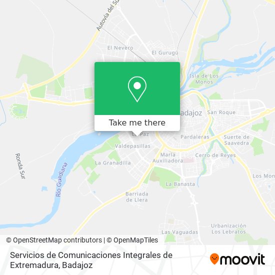 Servicios de Comunicaciones Integrales de Extremadura map