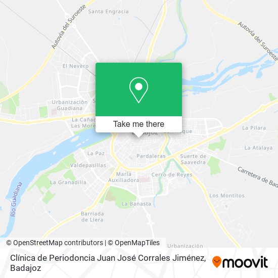 Clínica de Periodoncia Juan José Corrales Jiménez map