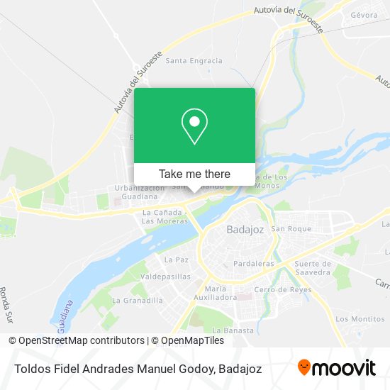 Toldos Fidel Andrades Manuel Godoy map