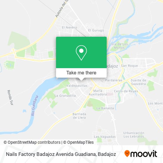 Nails Factory Badajoz Avenida Guadiana map