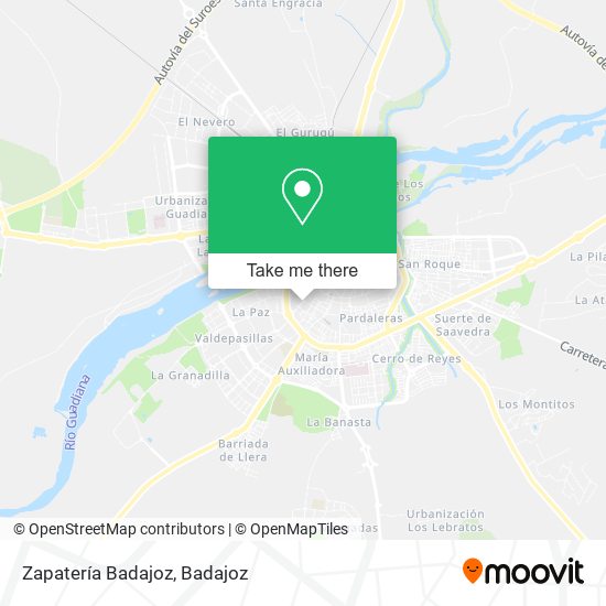 Zapatería Badajoz map