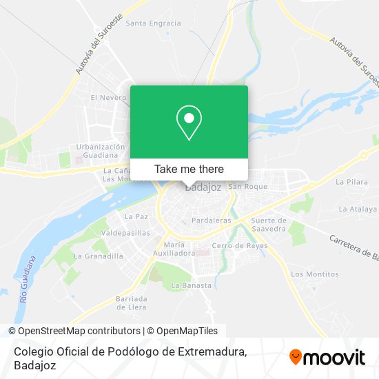 mapa Colegio Oficial de Podólogo de Extremadura