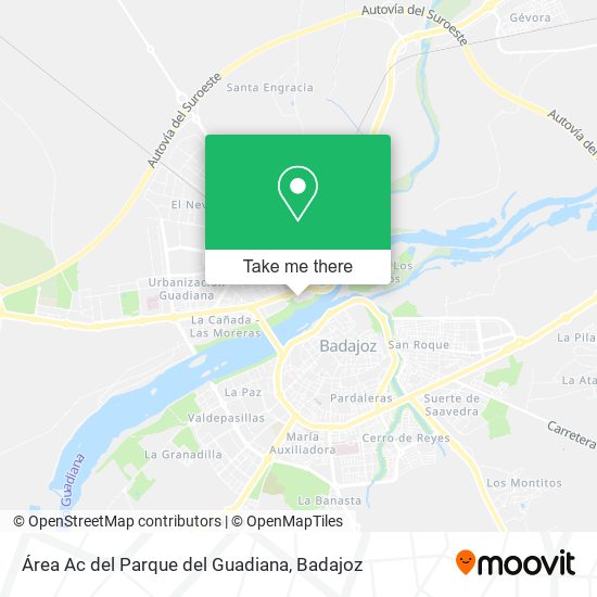 Área Ac del Parque del Guadiana map