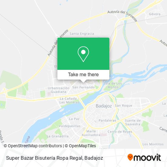 mapa Super Bazar Bisutería Ropa Regal