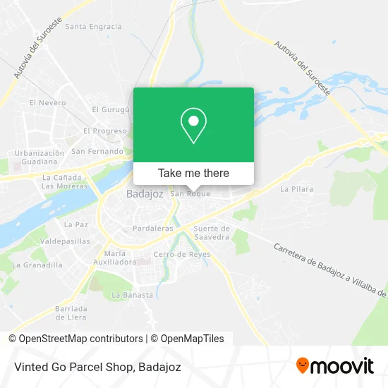 Vinted Go Parcel Shop map