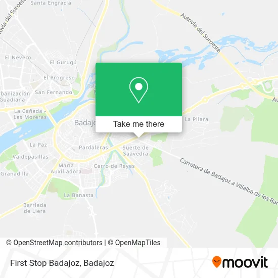 First Stop Badajoz map