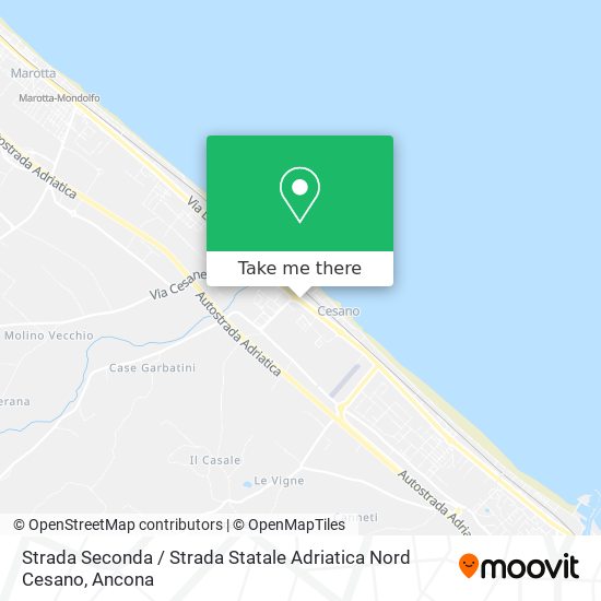 Strada Seconda / Strada Statale Adriatica Nord Cesano map
